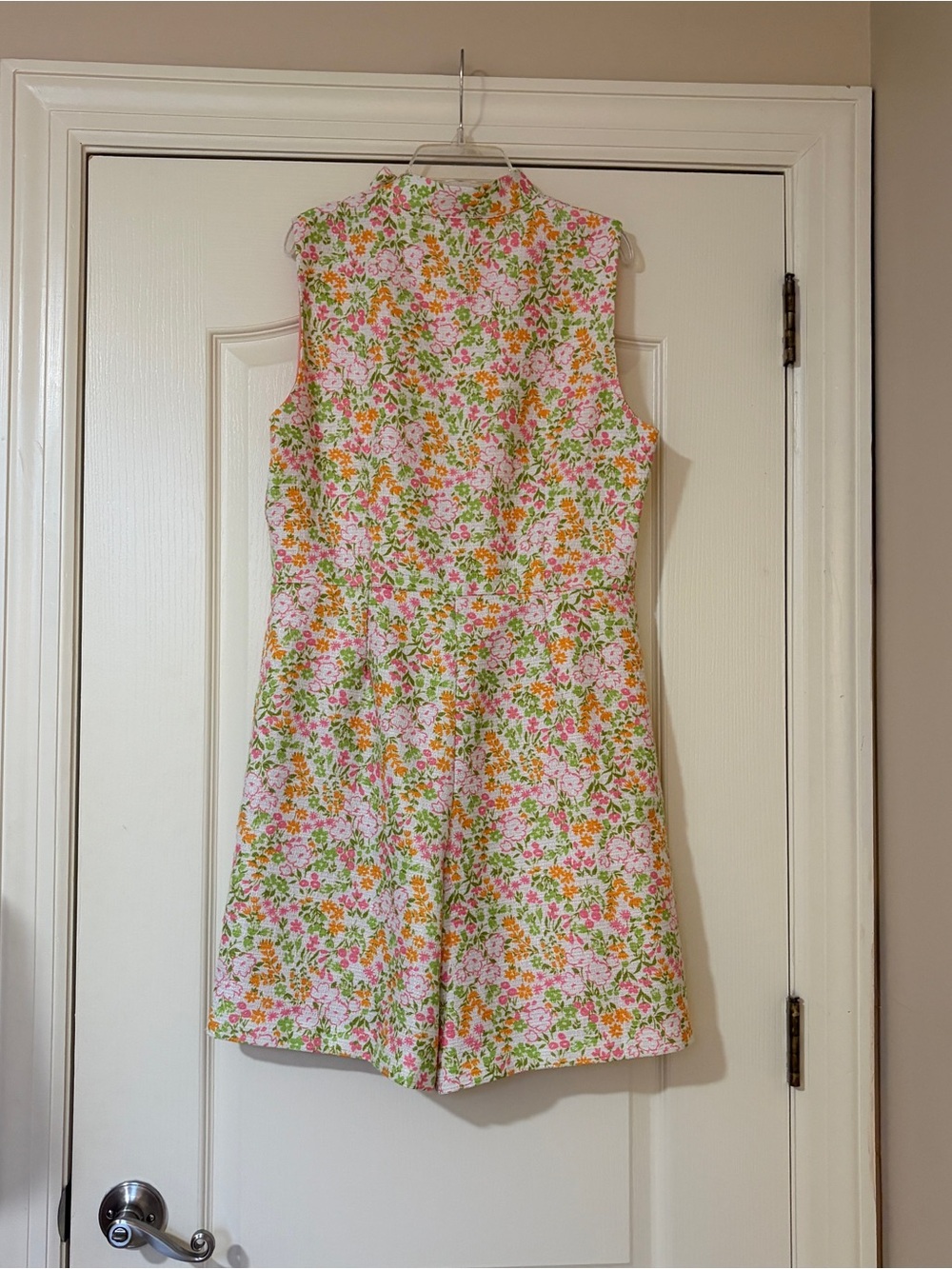 Floral A-Line Sleeveless Romper - Pink & Green - Picture 2 of 14